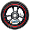 TRI RACER - 4" x 1.40" 3-Spoke Composite Mag Wheel, Black Wheel With Red Strip/ Black Tire. Sold as Set of 2